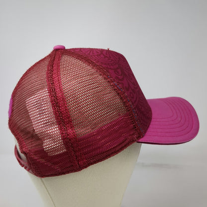 prAna Trucker Hat Pink One Size Mandala Floral Pattern Mesh Back Snapback Logo