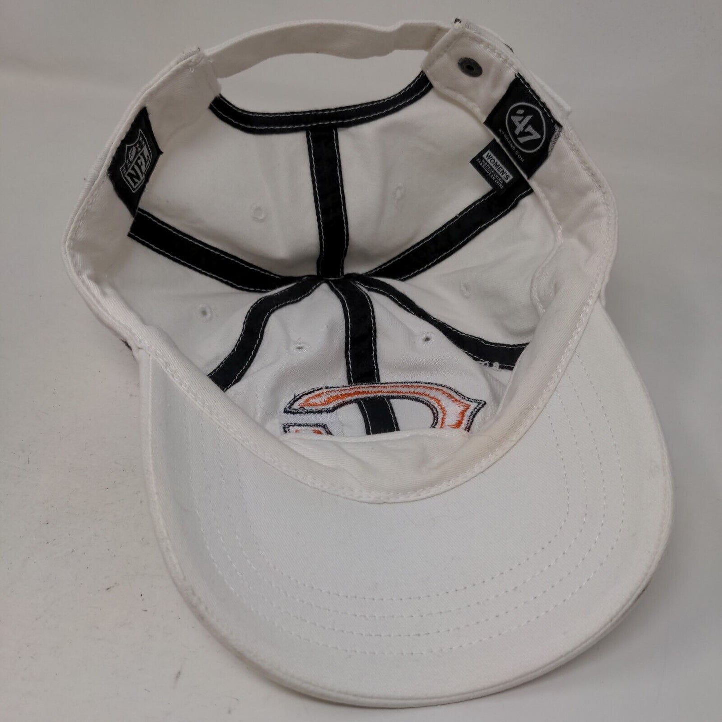 '47 Brand Men's Slideback Hat White OSFA Embroidered Chicago Bears NFL Logo