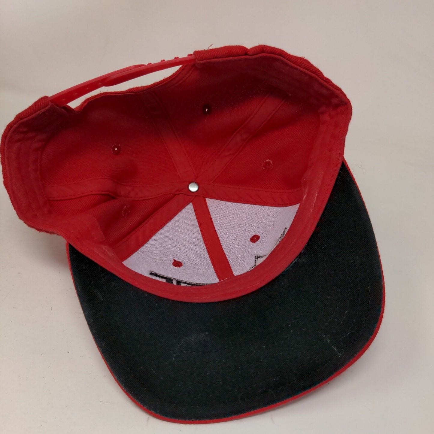 BET Snapback Hat Red One Size Embroidered Adjustable Solid 6 Panel