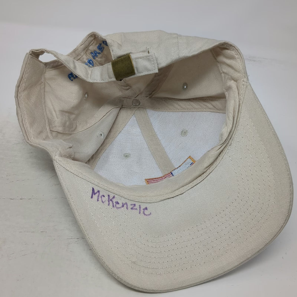 Beige Baseball Cap One Size United We Stand American Flag Patch Cotton Hat Slide