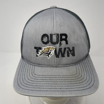 Our Town Snapback Trucker Hat Gray OS Adjustable Mesh Back Pacific Headwear