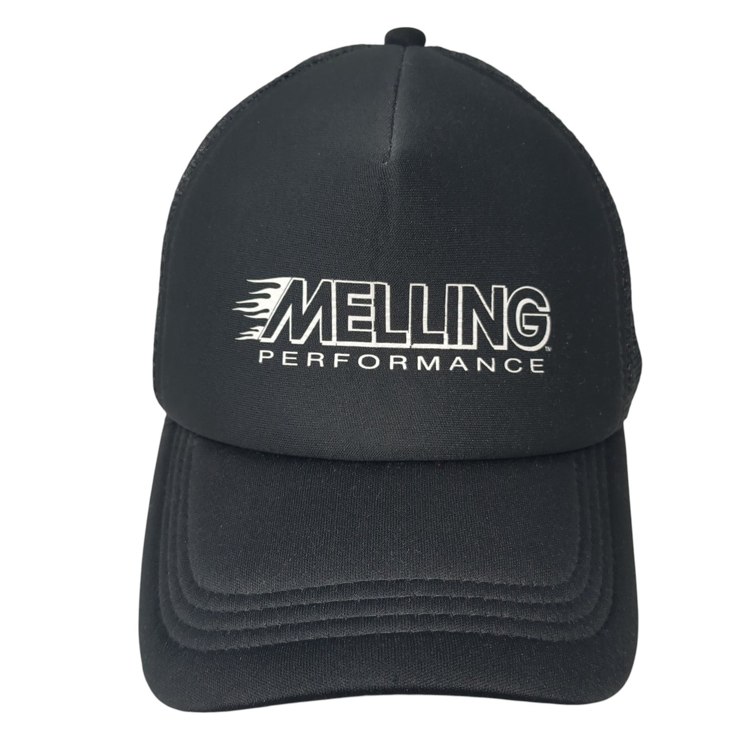 Melling Performance Snapback Trucker Hat Black One Size Mesh Back