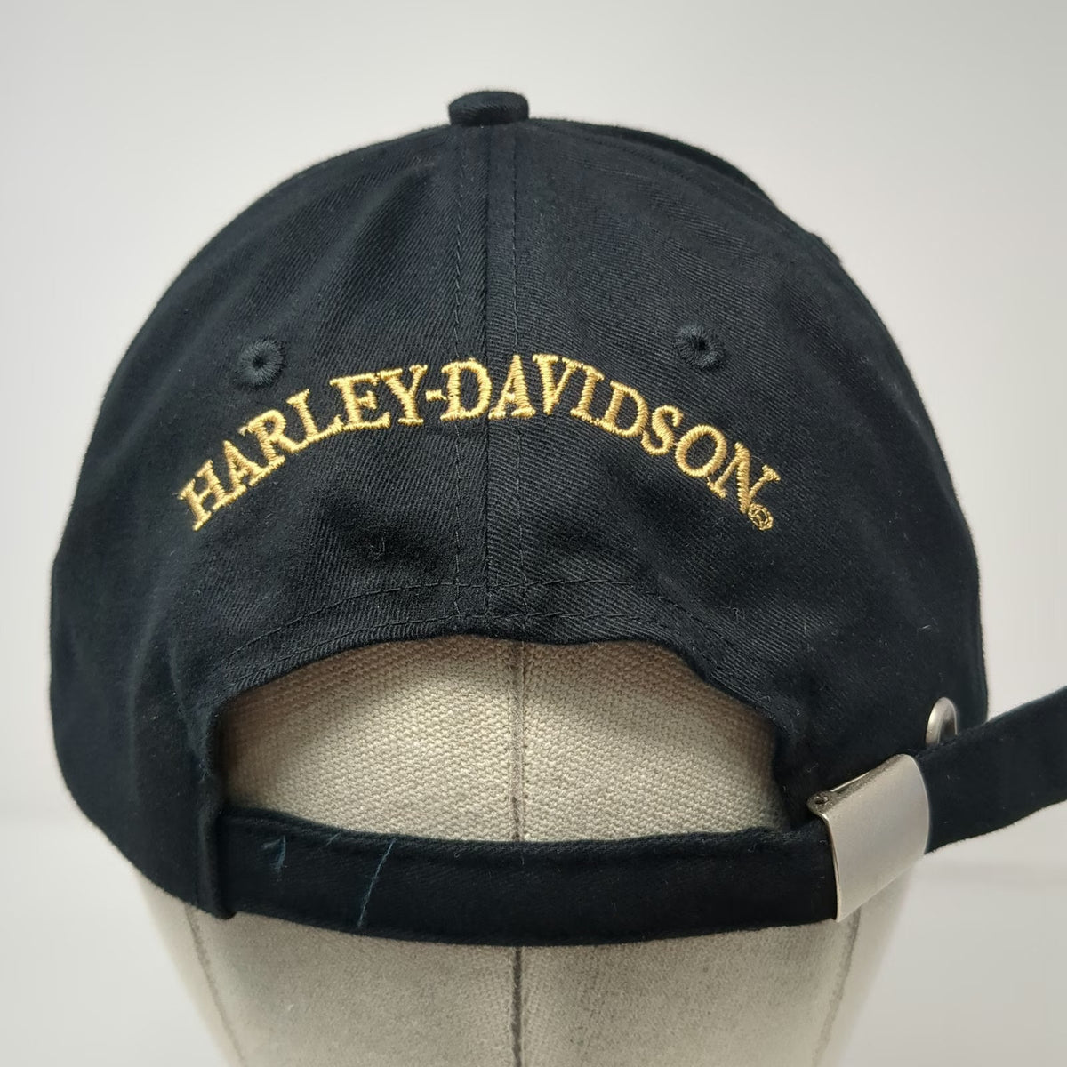 Harley-Davidson Baseball Cap Black One Size Police Badge Gold Embroidery Hat