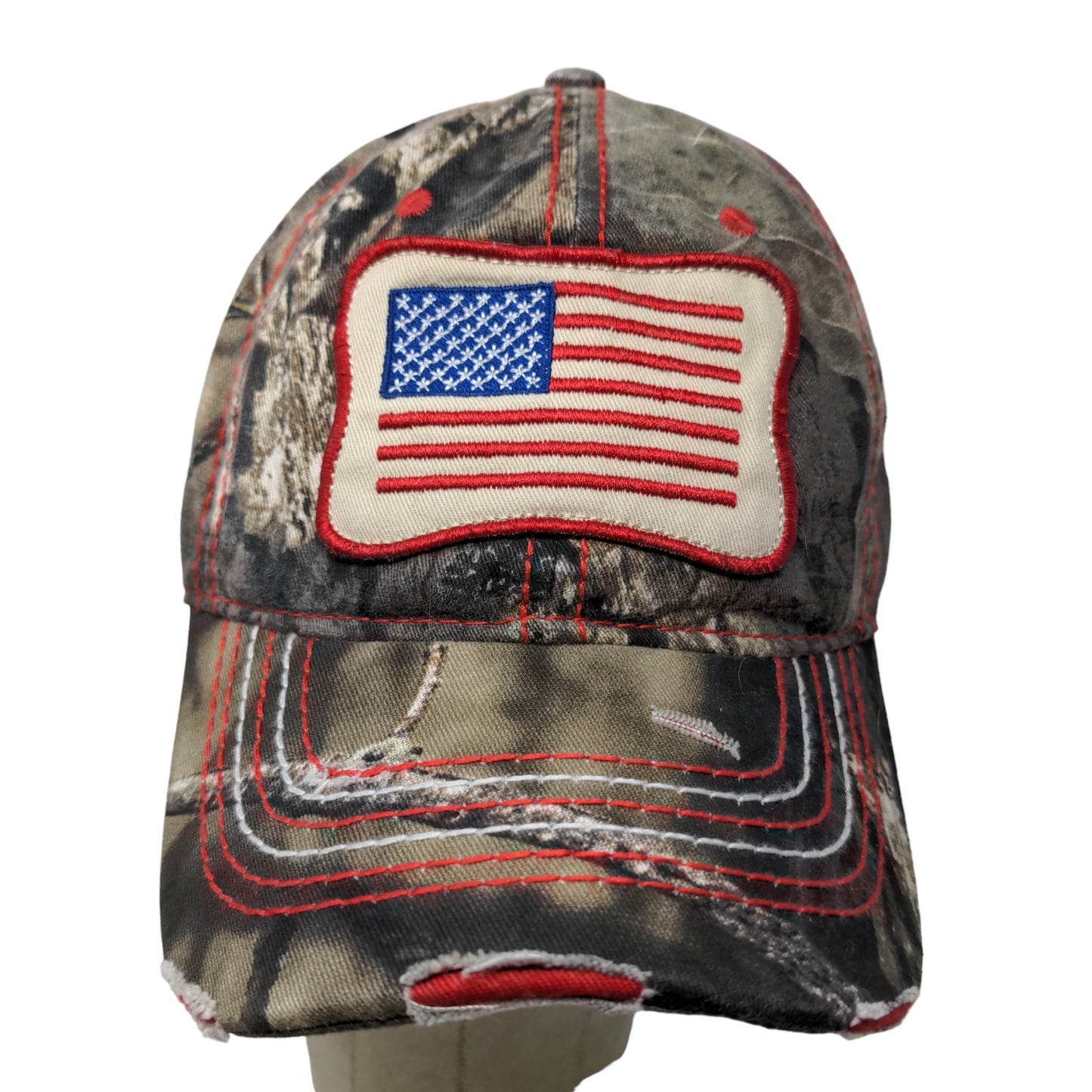 Unbranded Men's Camo Strapback Hat Adjustable Embroidered American Flag