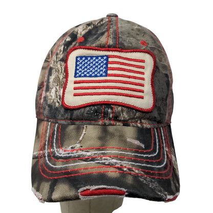 Unbranded Men's Camo Strapback Hat Adjustable Embroidered American Flag