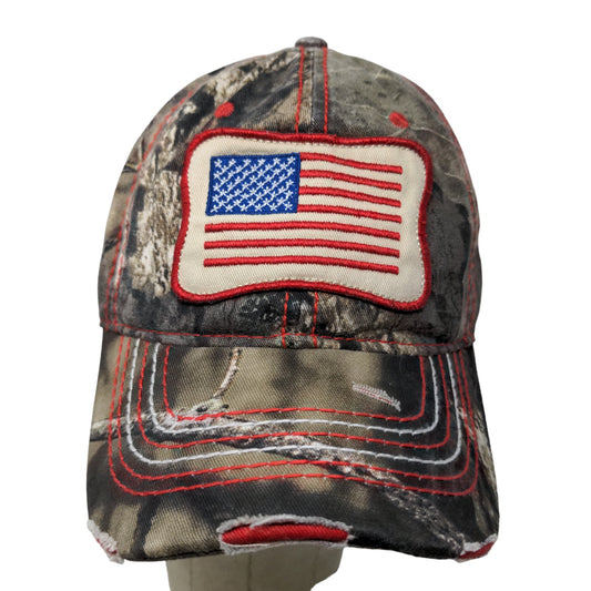 Unbranded Men's Camo Strapback Hat Adjustable Embroidered American Flag