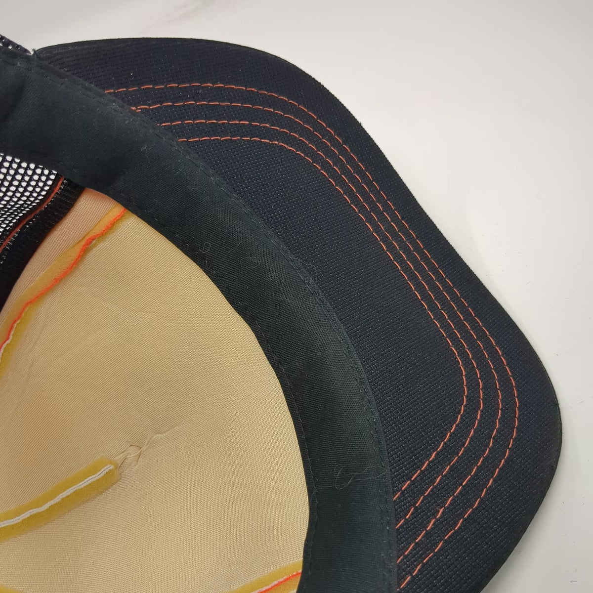 Trucker Hat Black One Size Frasure Construction Mesh Snapback Graphic Print Hat