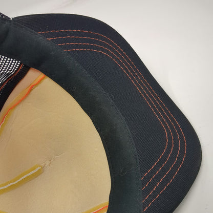 Trucker Hat Black One Size Frasure Construction Mesh Snapback Graphic Print Hat