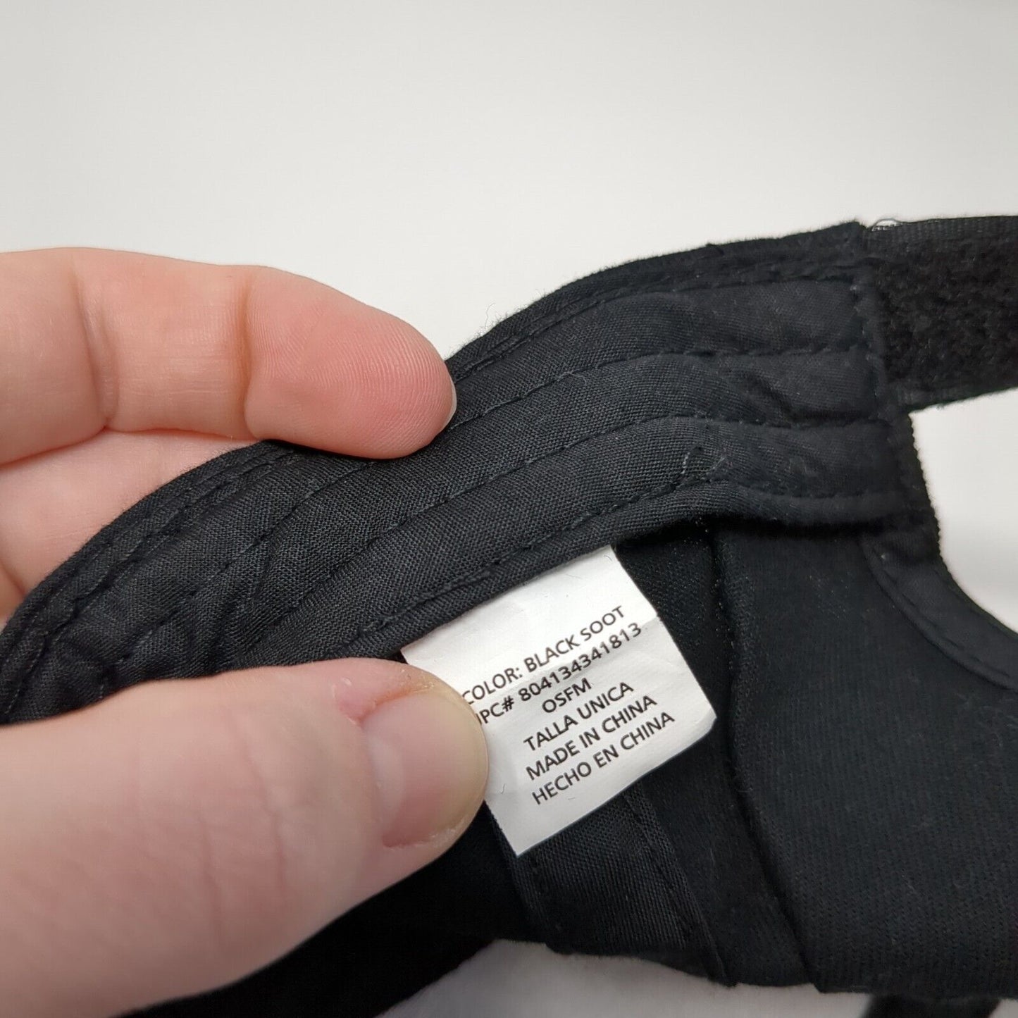 Unbranded Strapback Hat Black Soot One Size Adjustable Vent Holes Blank