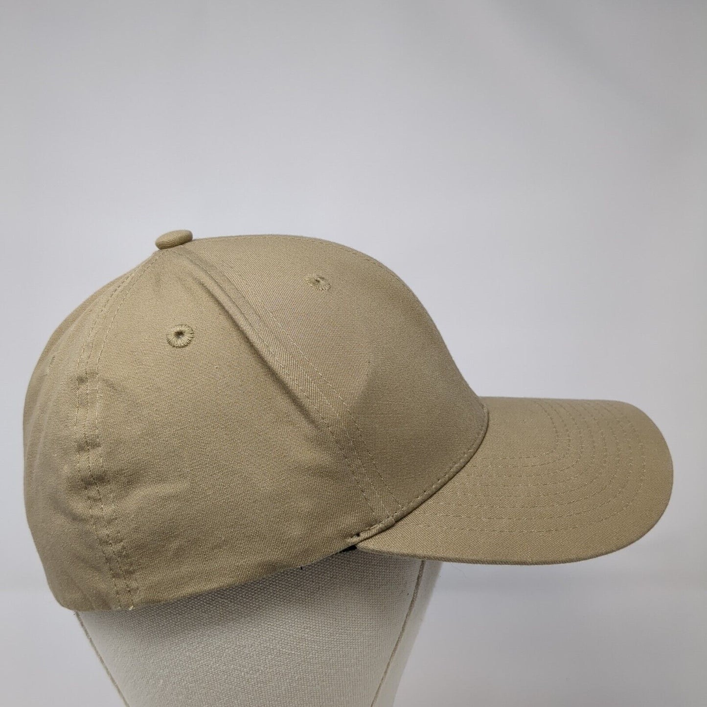Quiksilver Fitted Hat Tan One Size Lightweight Embroidered Vented Holes 6 Panel