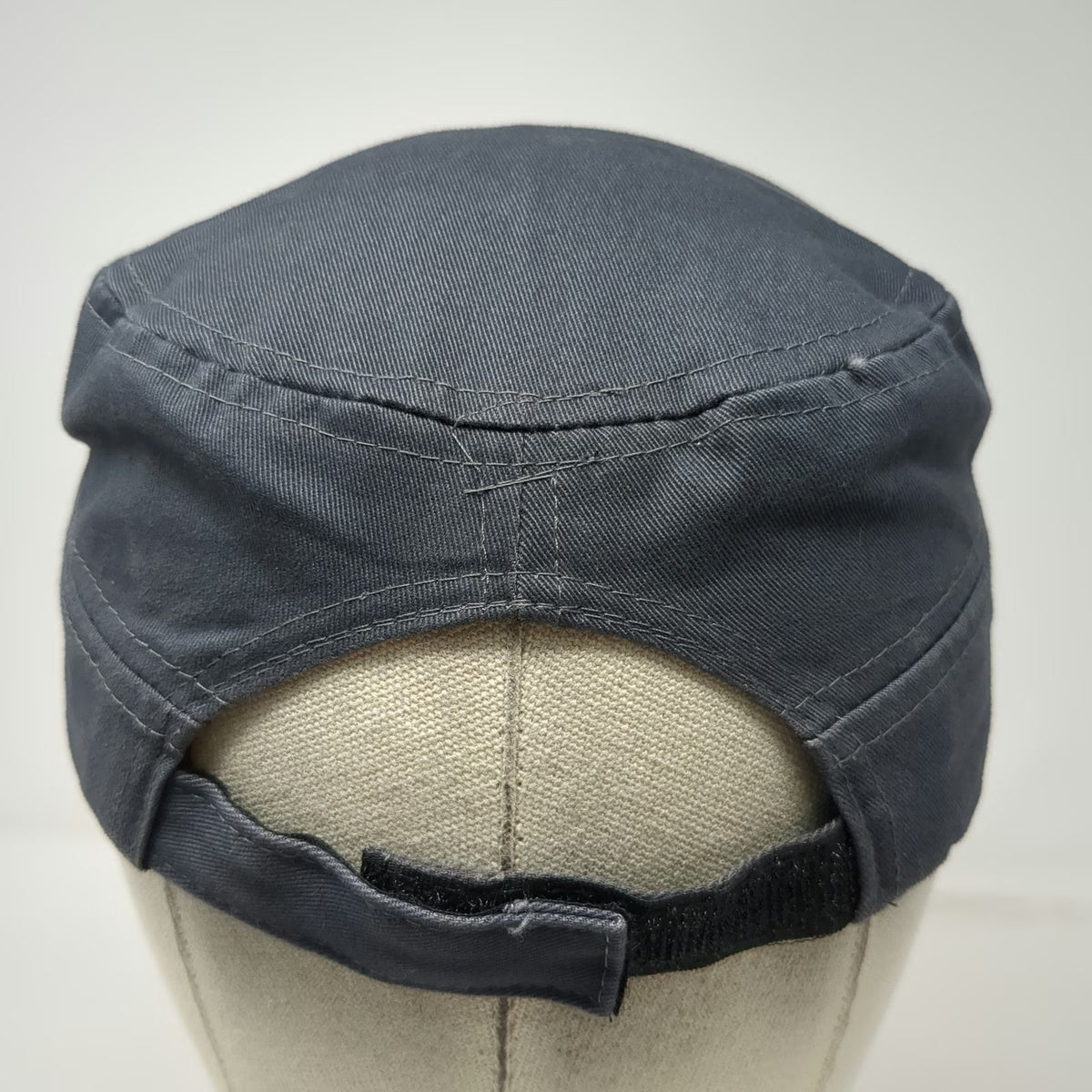 Army Cap Gray Hat One Size Strapback Cotton Solid Plain Military Cadet Style