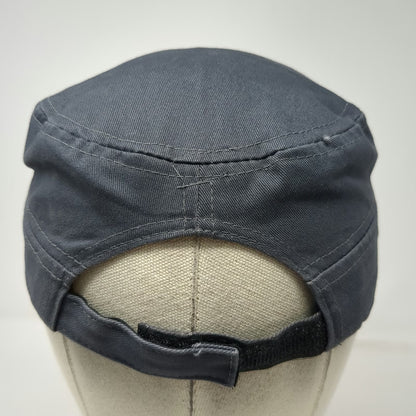 Army Cap Gray Hat One Size Strapback Cotton Solid Plain Military Cadet Style