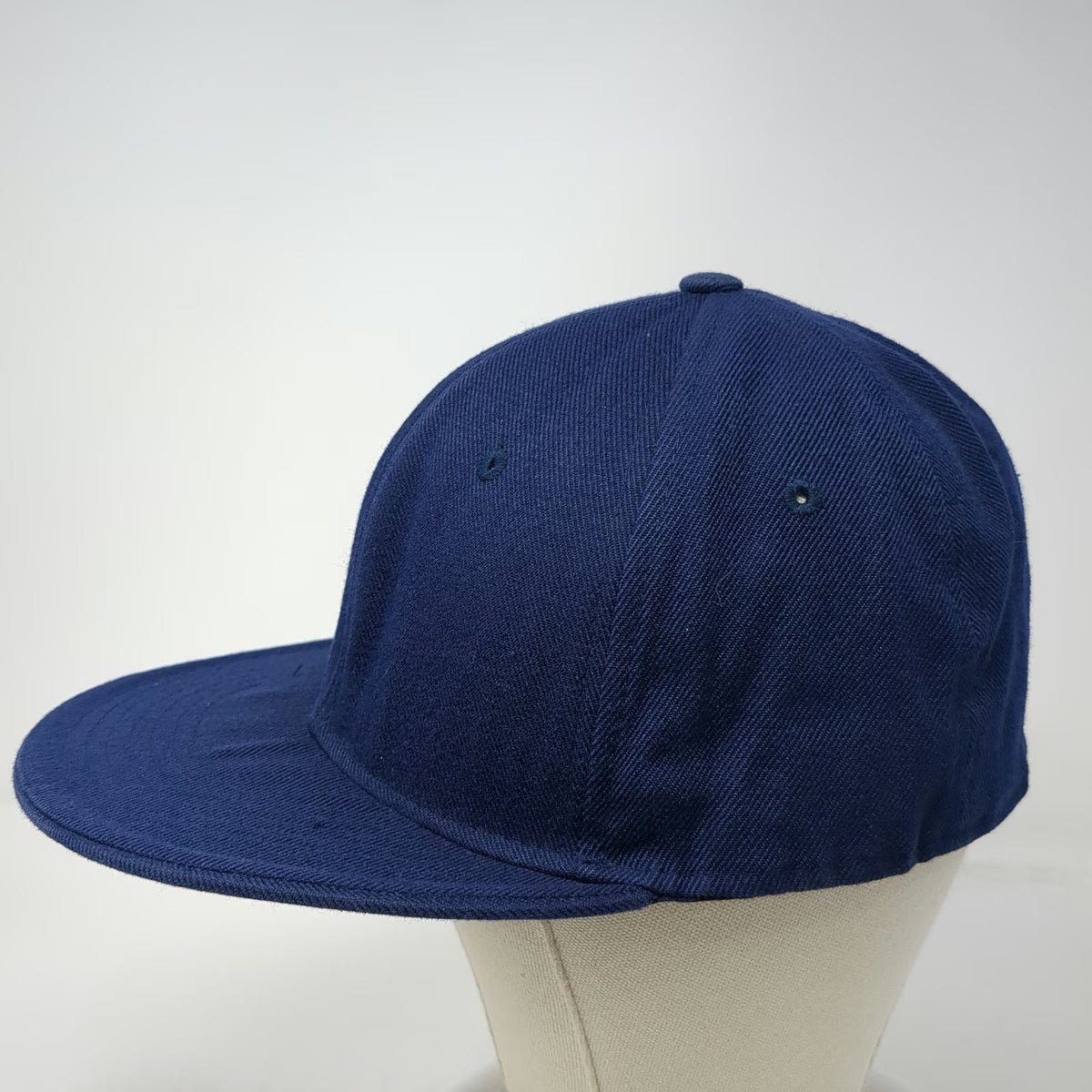 HATCO Baseball Cap Blue 7 3/8 Flat Bill Structured Acrylic Fitted Blank Hat