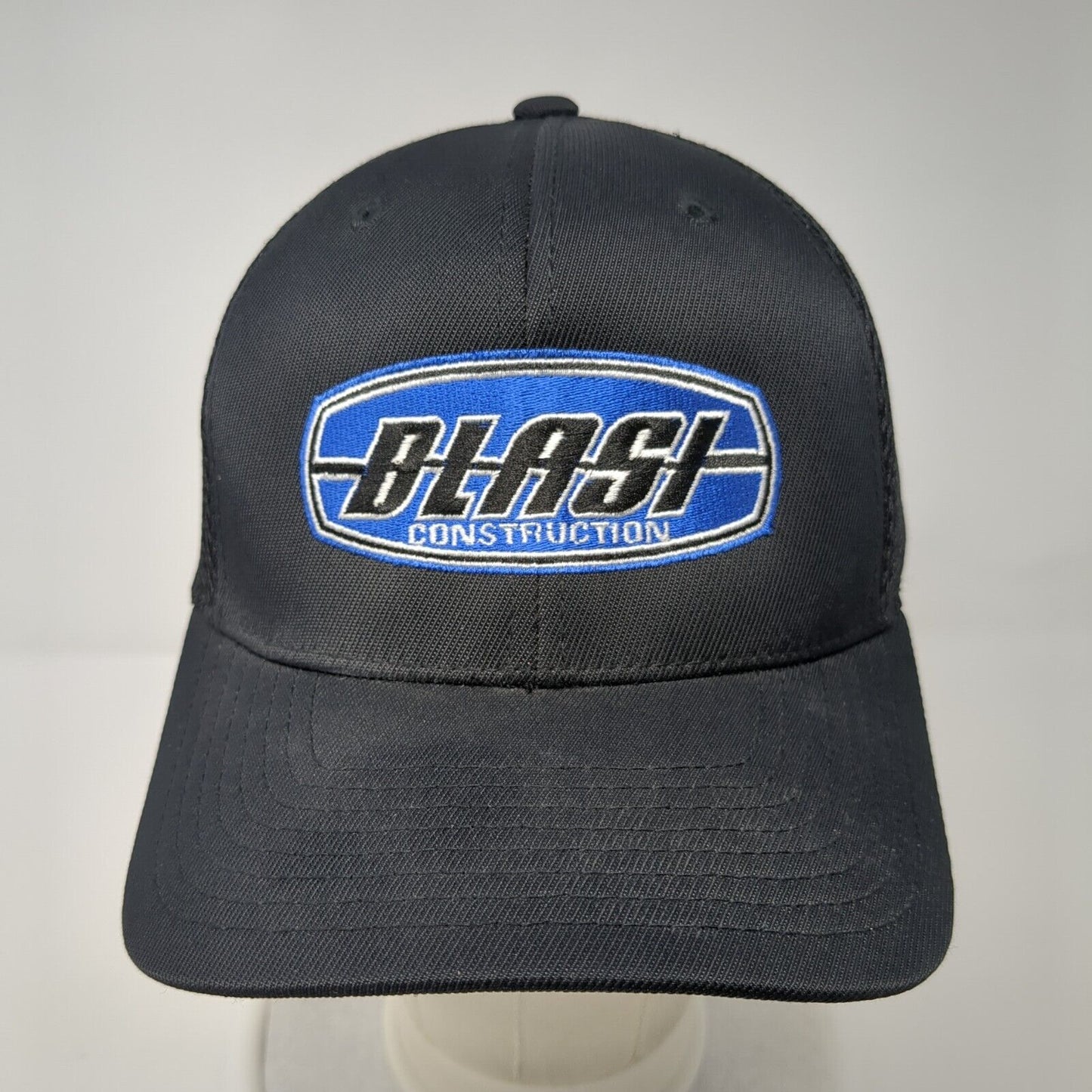 Blasi Construction Fitted Mesh Back Hat Black L-XL Flexfit Yupoong