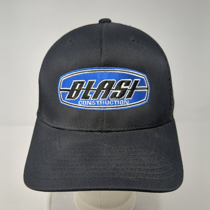 Blasi Construction Fitted Mesh Back Hat Black L-XL Flexfit Yupoong