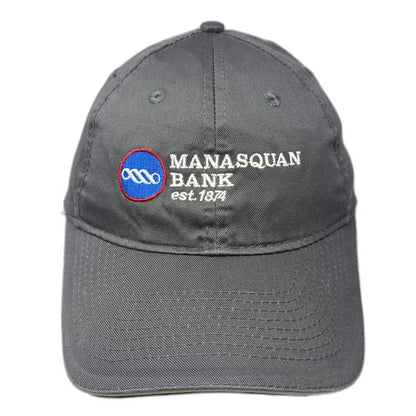 Port & Company Manasquan Bank Hat Gray OSFM Baseball Cap Strapback Piping Logo