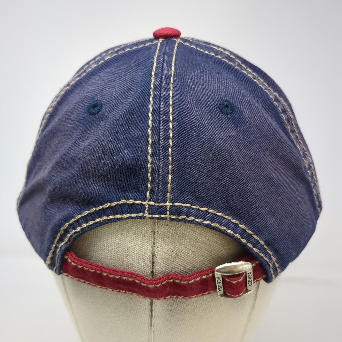 Ace USA Baseball Cap Blue Beige Red One Size Crater Lake National Park Strap Hat