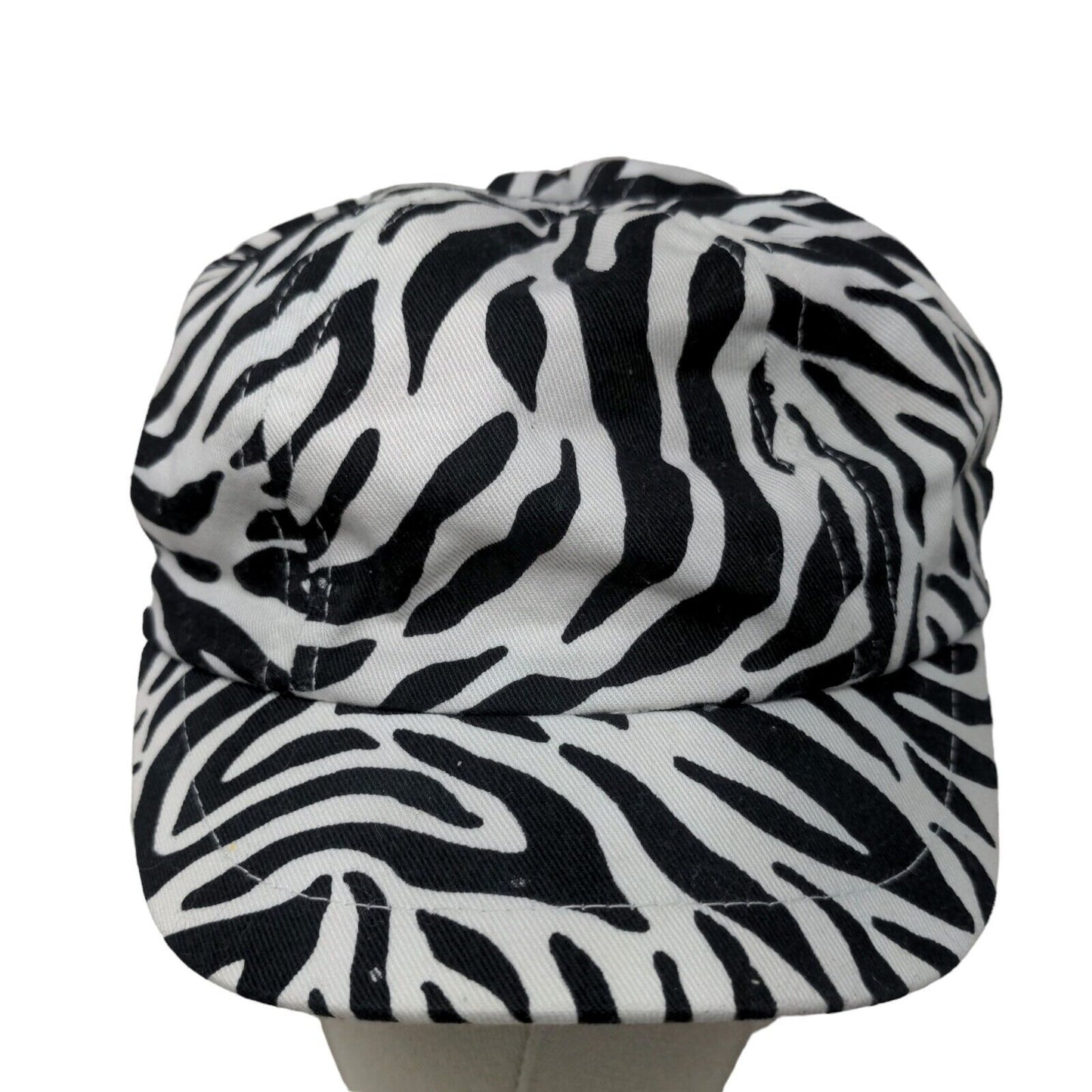 Healthtex Girl's Cadet Cap Hat White Black Size OS Blank Zebra Stripes