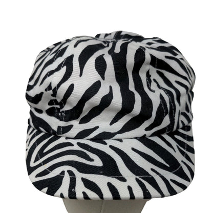 Healthtex Girl's Cadet Cap Hat White Black Size OS Blank Zebra Stripes