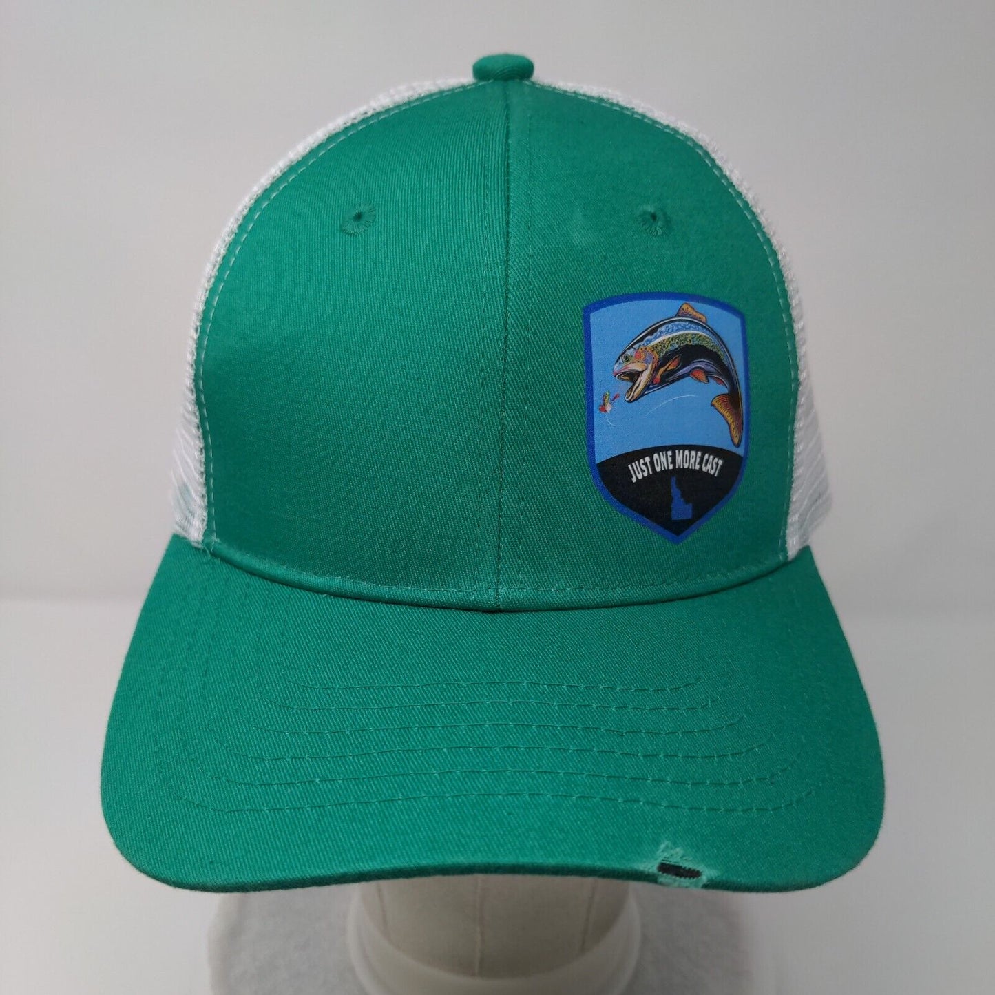 Just One More Cast Snapback Trucker Hat Green One Size Adjustable Academy Fits