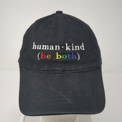 Human Kind Be Both Slideback Baseball Cap Black OS Adjustable Big Accesories