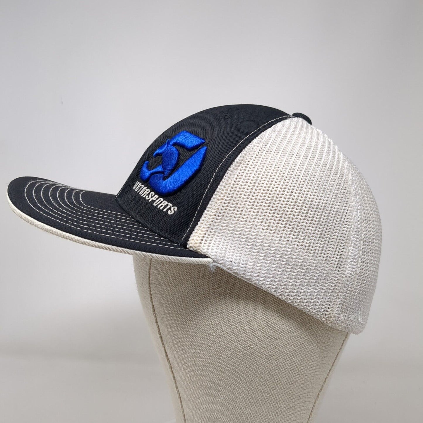 5J Motorsports Fitted Trucker Hat Black 6 7/8-7 3/8 Mesh Back Pacific Headwear