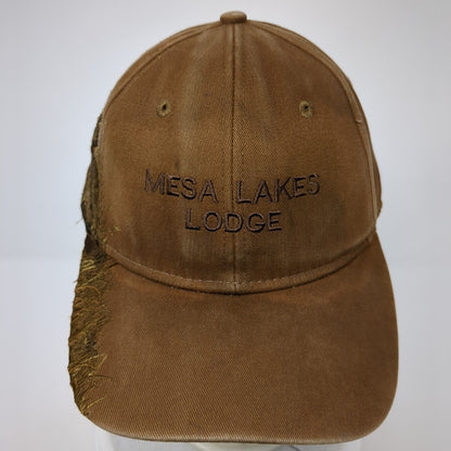 Mesa Lakes Lodge Colorado Strapback Hat Brown OS Adjustable Embroidered Dri-Duck
