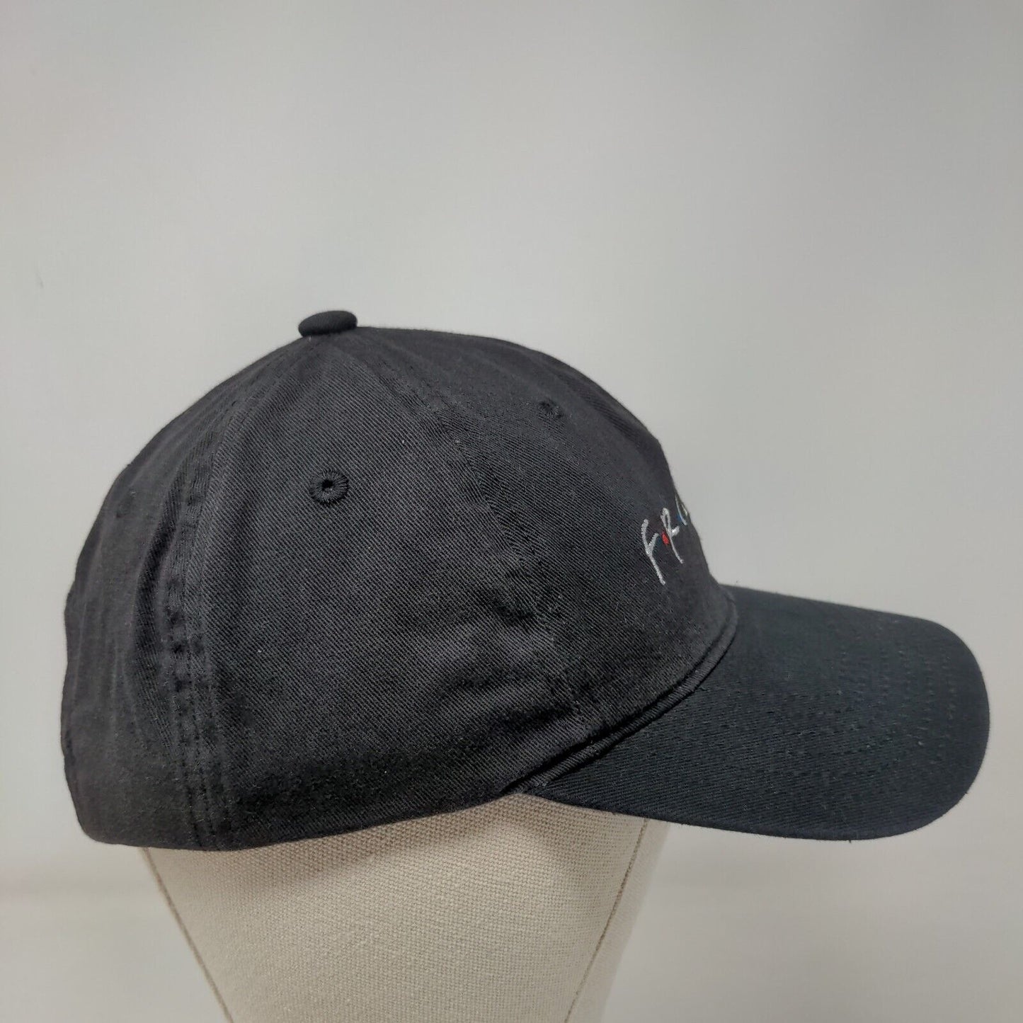 FRIENDS Slideback Hat Black One Size Adjustable Embroidered Vented Holes