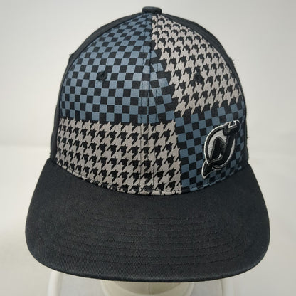Zephyr New Jersey Devils NHL Baseball Cap Black Gray Blue XL Houndstooth Pattern