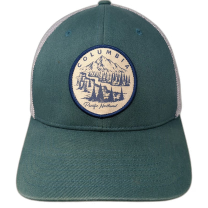 Columbia Baseball Cap Green XL Fitted Mesh Pacific Northwest Mountain Hat