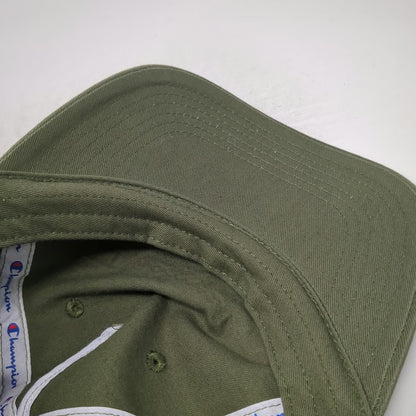 Champion 5 Panel Green One Size Script Logo Cotton Adjustable Slideback Hat