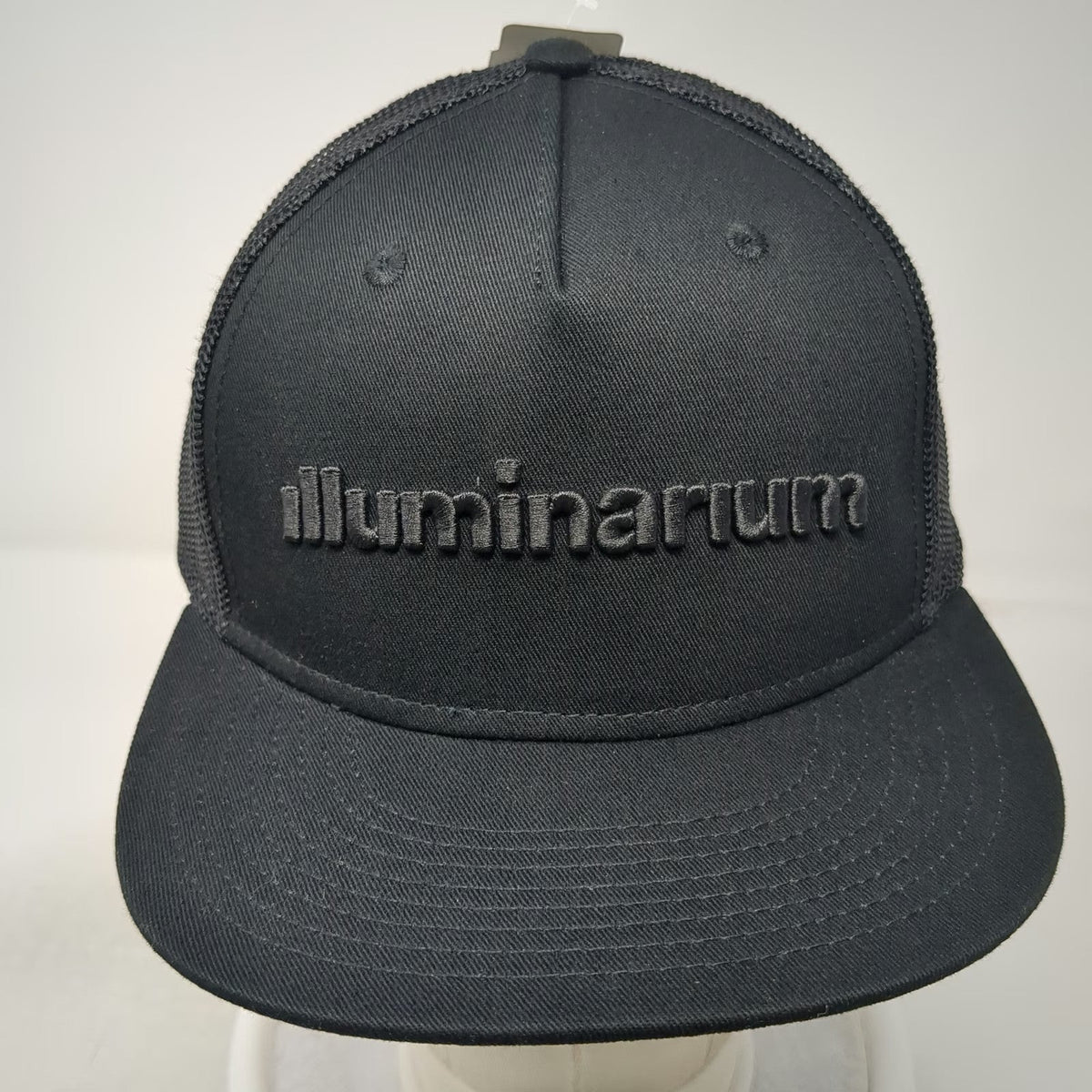 Illuminarium Trucker Hat Black 5 Panel Flat Bill Mesh Back Snapback W/Tags