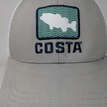 Costa Del Mar Snapback Trucker Hat Gray OS Adjustable Embroidered Mesh Back