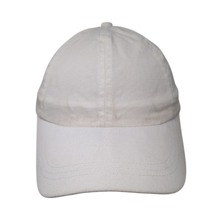 Unbranded Strapback Hat White One Size Adjustable 6 Panel Vented Holes Blank