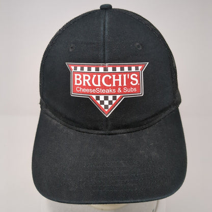 Bruchi's Snapback Trucker Hat Black One Size Adjustable Mesh Back Port Authority