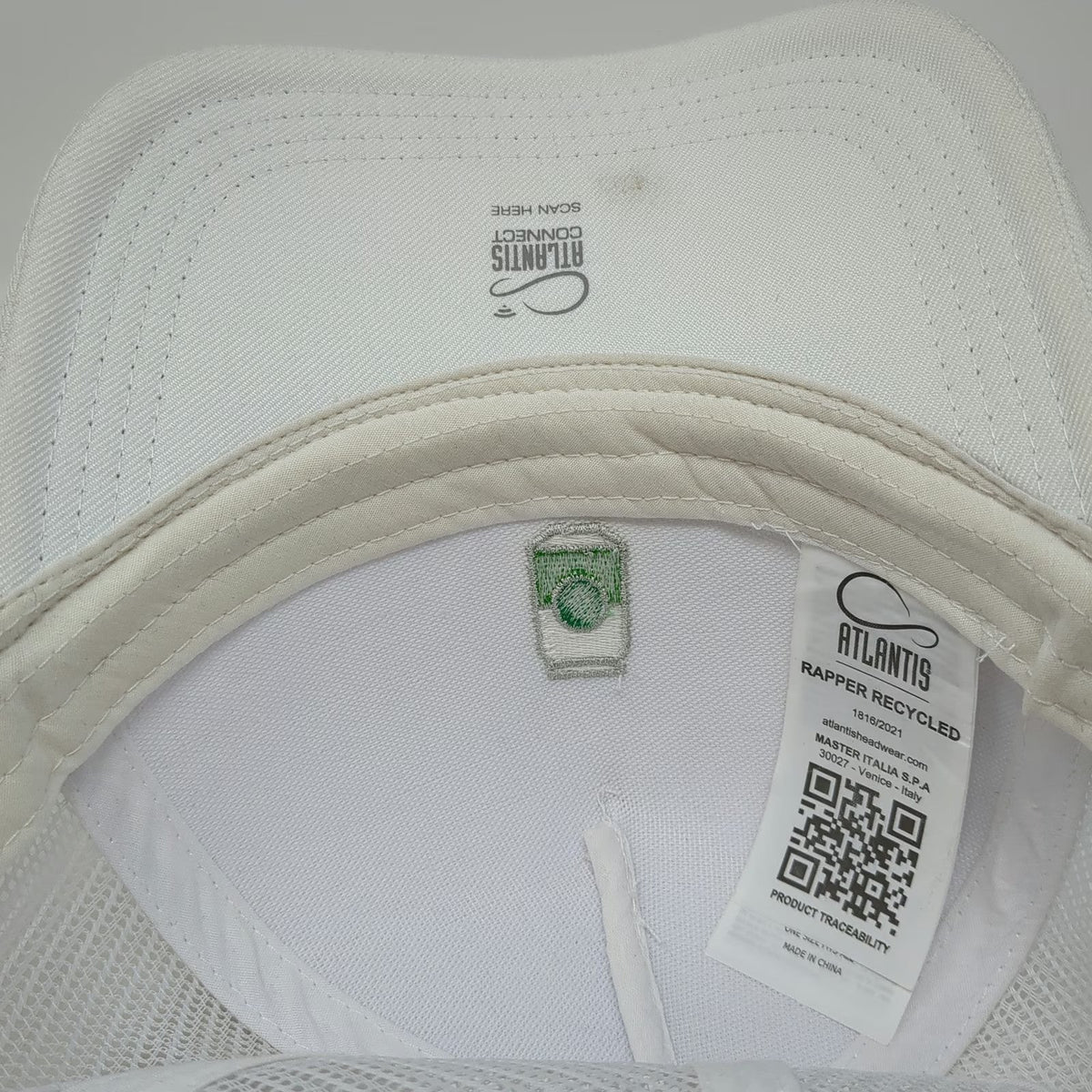 Atlantis Trucker Hat White One Size Spindrift Soda Can Recycled Mesh Snapback