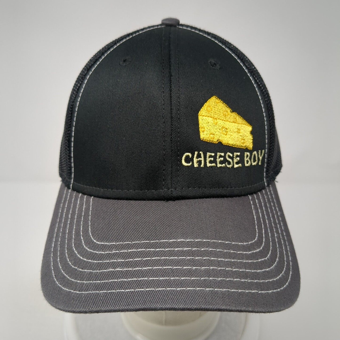 Cheese Boy Snapback Mesh Back Trucker Hat Black One Size 6 Panel Otto