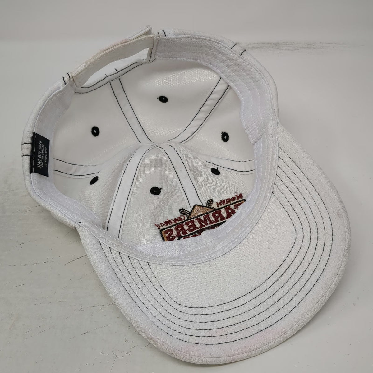 Jim Bryan Custom Caps White Baseball Cap One Size Farmers Elevator Strapback Hat