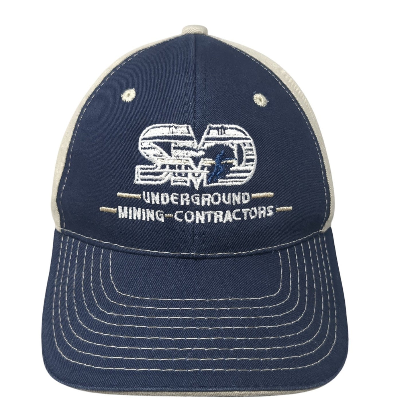 SMD Underground Mining Contractors Strapback Hat Blue One Size Adjustable