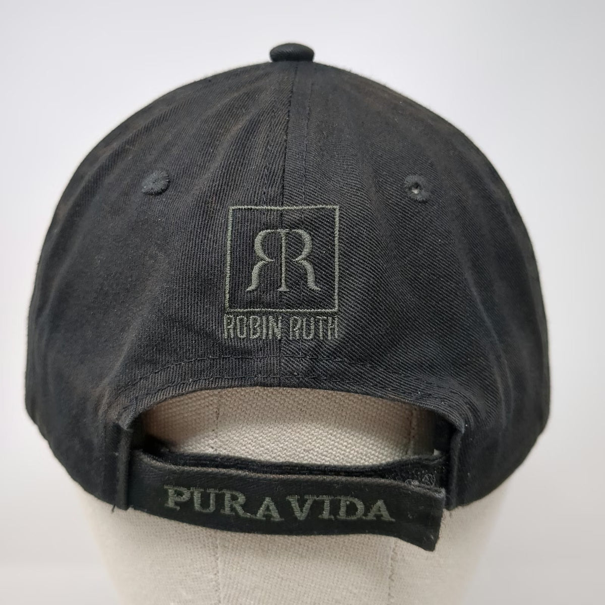 Robin Ruth Costa Rica Baseball Cap Black One Size Map Pura Vida Strapback Hat