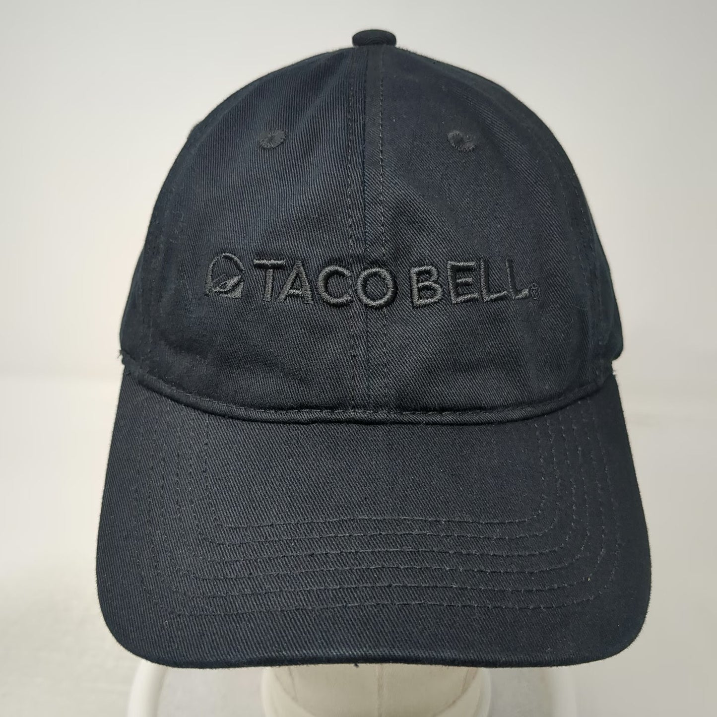 Taco Bell Logo Baseball Cap Black One Size Tonal Embroidery Slideback Cotton Hat
