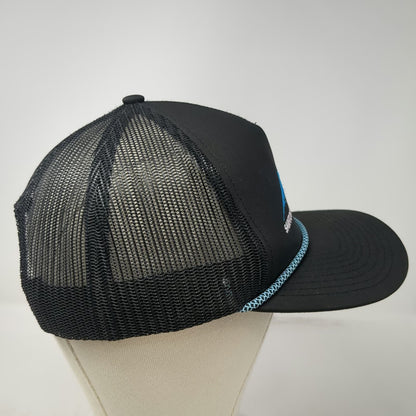 Zapped Trucker Hat Black Blue One Size Snapback Mesh Rope Sawtooth Network Logo