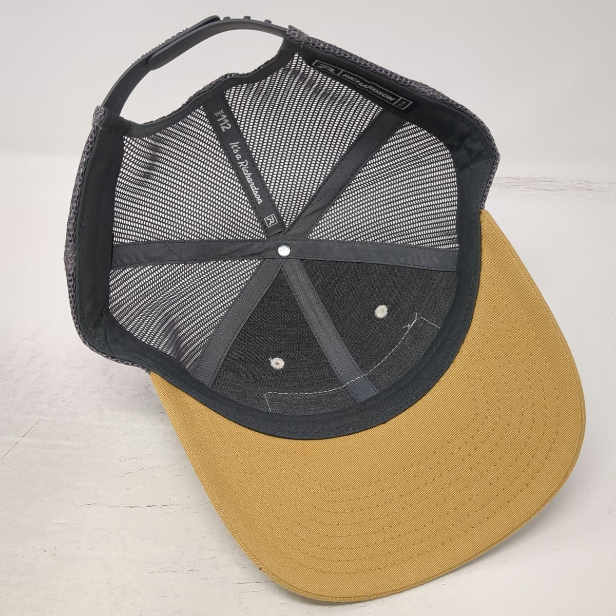 Richardson Trucker Hat Beige L Integra Delamar Idaho Mountain Patch Snapback
