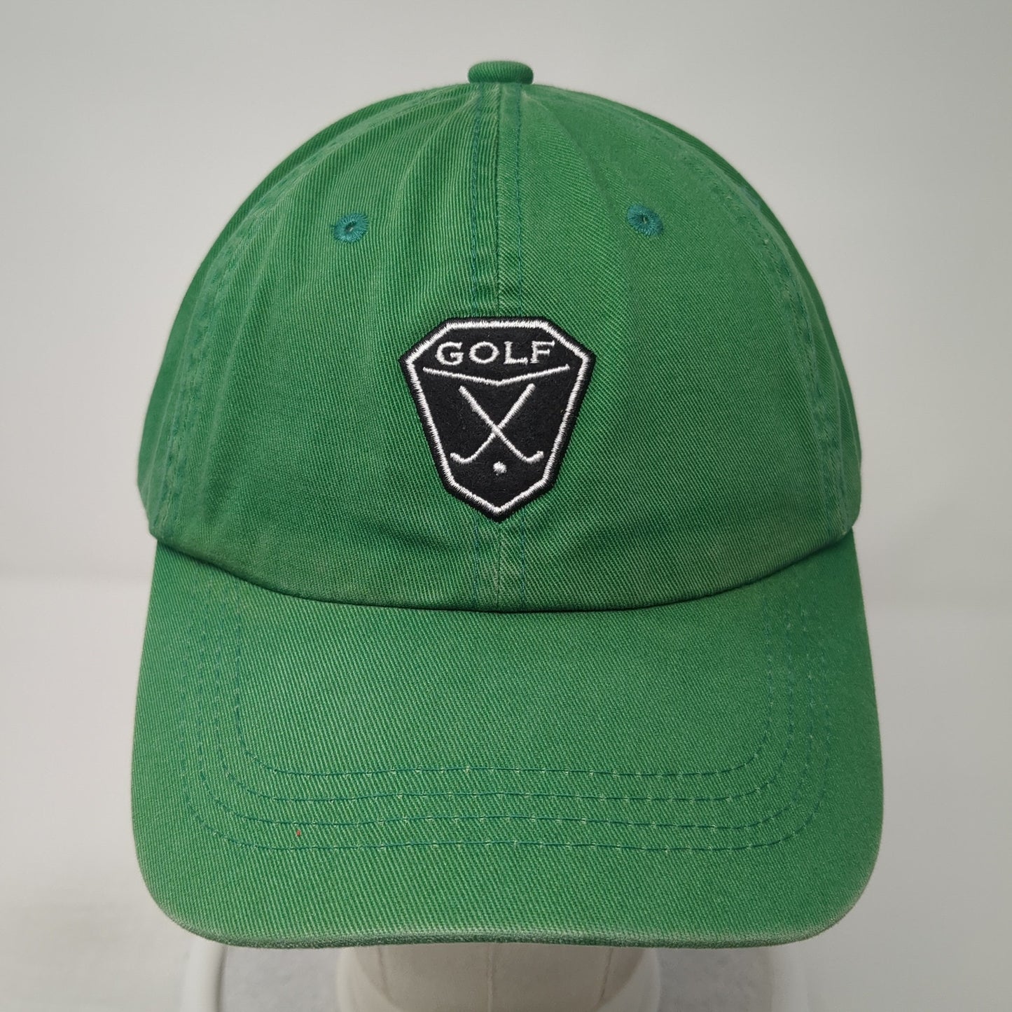 Golf Slideback Hat Green One Size Adjustable Embroidered Vent Holes