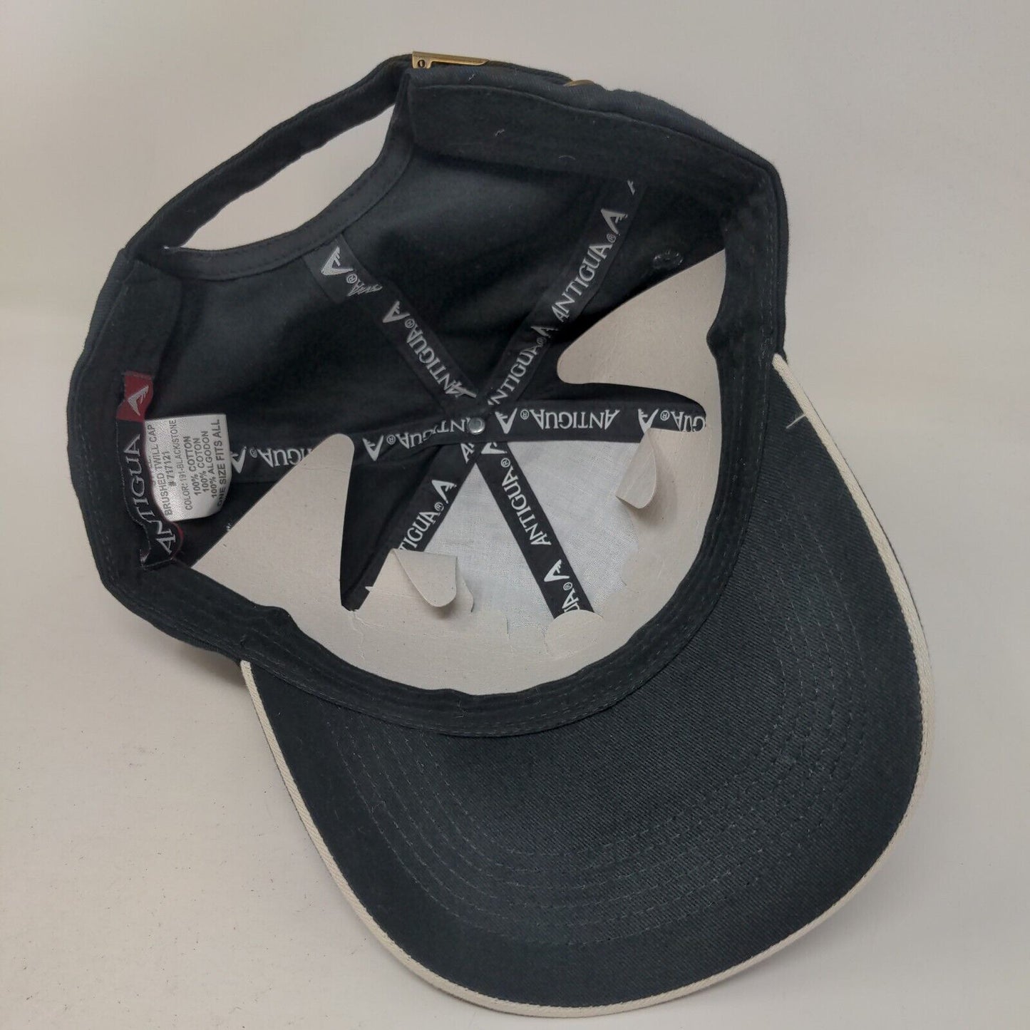 Antigua Slideback Hat OSFA Black Brushed Twill Embroidered Logo W/Tags