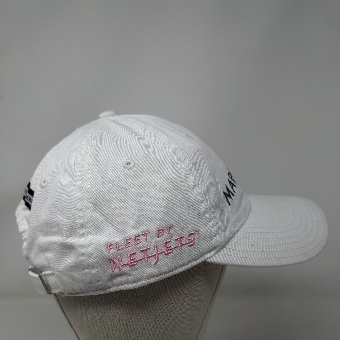 Marquis Jet Slideback Hat White OSFA Embroidered Adjustable 6 Panel