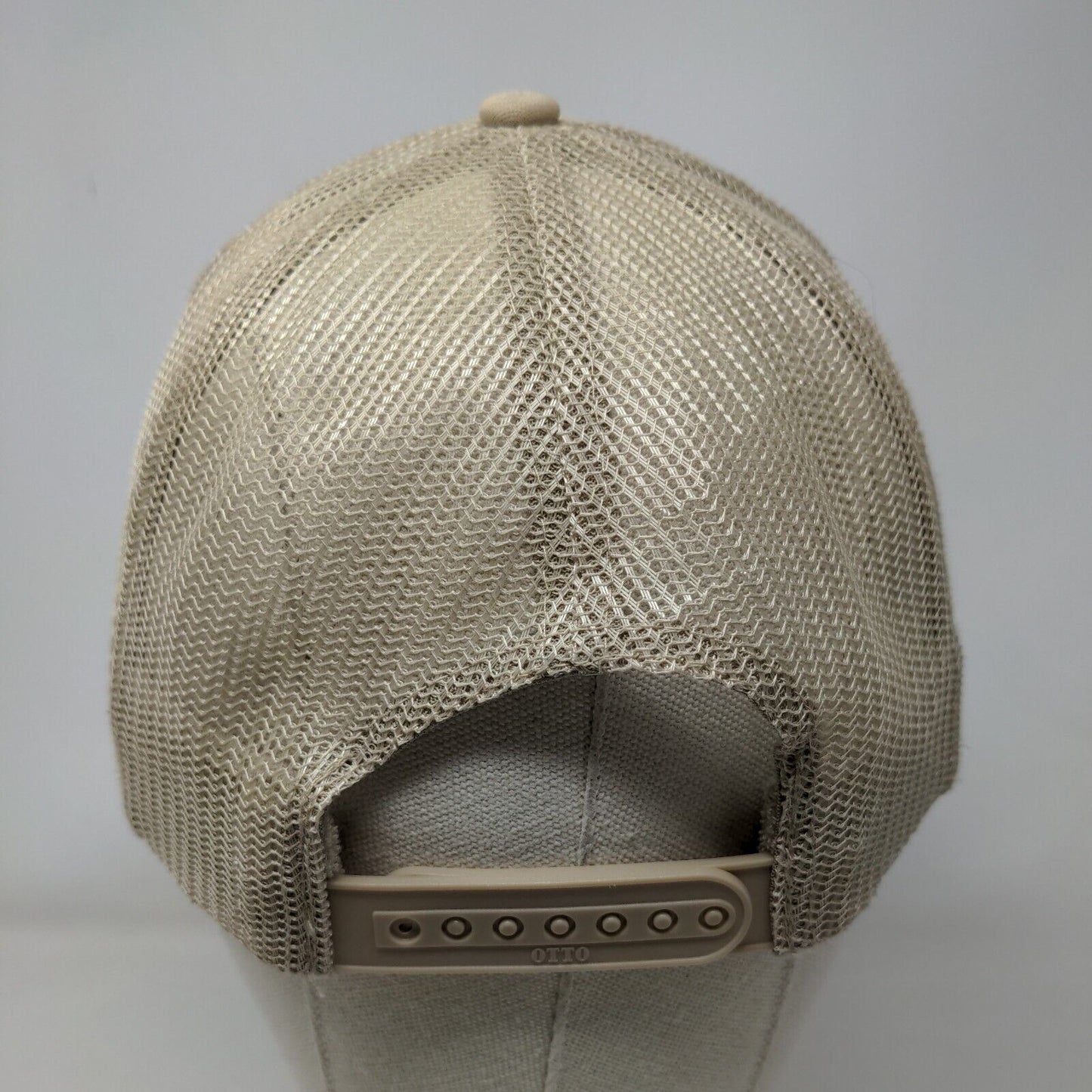CS Initial Snapback Trucker Hat Tan OSFM Adjustable Mesh Back Rope Otto