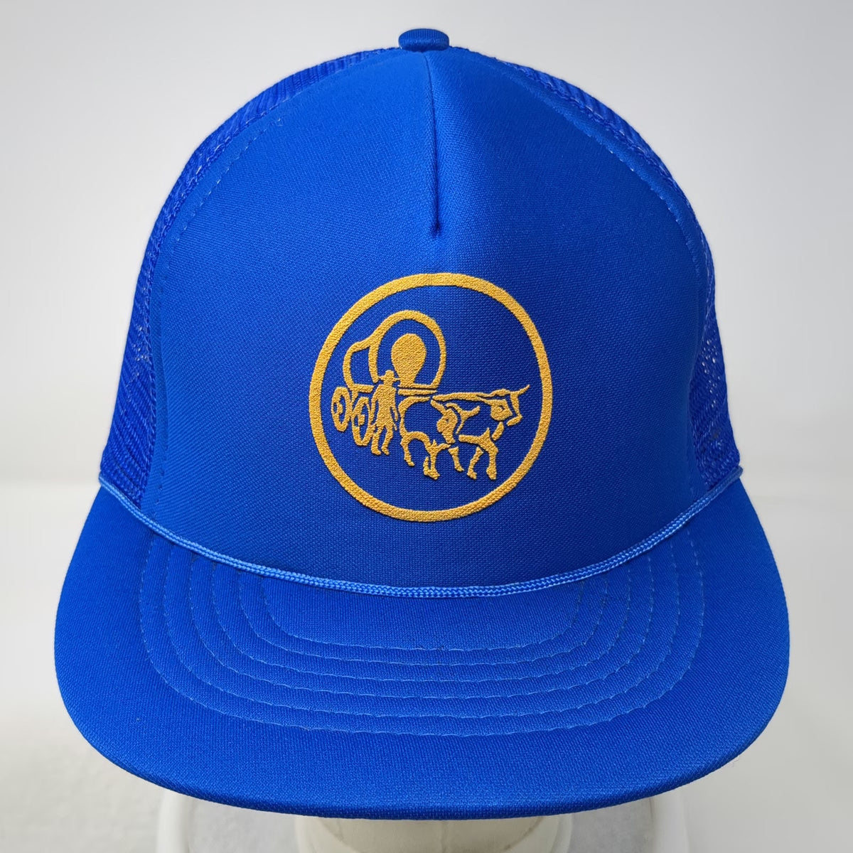 K-Studio Trucker Hat Blue Mesh Snapback Pioneer Wagon Logo Rope Trim Vintage