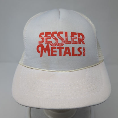 Sessler Metals Inc. Snapback Rope Trucker Hat White One Size Mesh Back