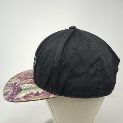 Lira Snapback Black One Size Floral Brim Diamond Patch Graphic Adjustable Hat